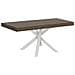 Tavolo Allungabile 90x90/194 Cm Clerk Premium Piano Noce - Gambe Bianche - Foto miniatura 1
