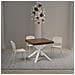 Tavolo Allungabile 90x90/194 Cm Clerk Premium Piano Noce - Gambe Bianche - Foto miniatura 4