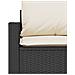 Divano Da Giardino A 3 Posti Con Cuscini Nero In Polyrattan - Foto miniatura 6