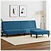 Divano Letto 2 Posti con Poggiapiedi Blu in Velluto - Foto miniatura 2