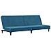 Divano Letto 2 Posti con Poggiapiedi Blu in Velluto - Foto miniatura 4