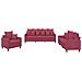 Set di Divani 3 pz con Cuscini Rosso Vino in Velluto - Foto miniatura 1