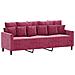 Set di Divani 3 pz con Cuscini Rosso Vino in Velluto - Foto miniatura 5