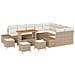 Set Divano da Giardino vitaXL da 13 Pezzi con Cuscini in Rattan Polipropilene Beige, Set da Pranzo da Giardino vitaXL da 4 Pezzi con Cuscini in Rattan Polipropilene Beige - Foto miniatura 1