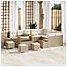 Set Divano da Giardino vitaXL da 13 Pezzi con Cuscini in Rattan Polipropilene Beige, Set da Pranzo da Giardino vitaXL da 4 Pezzi con Cuscini in Rattan Polipropilene Beige - Foto miniatura 2