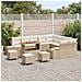 Set Divano da Giardino vitaXL da 13 Pezzi con Cuscini in Rattan Polipropilene Beige, Set da Pranzo da Giardino vitaXL da 4 Pezzi con Cuscini in Rattan Polipropilene Beige - Foto miniatura 3