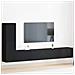 Set di mobili per TV a parete in 3 pezzi  in legno ingegnerizzato nero - Foto miniatura 2