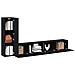 Set di mobili per TV a parete in 3 pezzi  in legno ingegnerizzato nero - Foto miniatura 3
