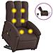 Poltrona Alzapersona Massaggio Elettrica Marrone Scuro Tessuto - Foto miniatura 1