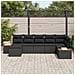 Set di Divano da Giardino 7 Pezzi con Cuscini Nero Polyrattan Acacia - Foto miniatura 3