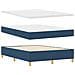 Letto Box Spring con Materasso e Panchina Blu 140x200 cm Tessuto - Foto miniatura 3