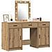 Tavolo da Trucco con cassetto 3 pcs Marrone 50 x 41 x 135 cm - Foto miniatura 3