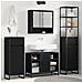 Mobile da Bagno Rovere Nero 40 x 30 x 180 cm Legno multistrato - Foto miniatura 2