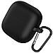 Custodia Protettiva In Silicone Compatibile Con Auricolari Bluetooth Huawei Freeclip Con Gancio Black - Foto miniatura 2