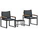 Set di Mobili con cuscino 3 pcs Grigio e Grigio Scuro Rattan - Foto miniatura 1