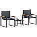 Set di Mobili con cuscino 3 pcs Grigio e Grigio Scuro Rattan - Foto miniatura 3