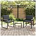 Set di Mobili con cuscino 3 pcs Grigio e Grigio Scuro Rattan - Foto miniatura 4