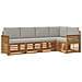 Set divano sezionale con cuscino 4 pcs Naturale e Grigio Chiaro - Foto miniatura 1