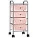 Carrello Portaoggetti Mobile Con 4 Cassetti Rosa In Plastica - Foto miniatura 1