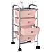 Carrello Portaoggetti Mobile Con 4 Cassetti Rosa In Plastica - Foto miniatura 2