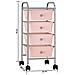 Carrello Portaoggetti Mobile Con 4 Cassetti Rosa In Plastica - Foto miniatura 8