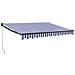 Tenda Sole Retrattile Blu E Bianca 3,5x2,5m Tessuto E Alluminio - Foto miniatura 1