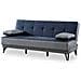 Divano Letto Jordi, Divano Letto A 3 Posti Con Piedini In Metallo Nero, Sofà Da Soggiorno In Tessuto Imbottito Con Apertura Click-clack, 190x87h97 Cm, Grigio E Blu - Foto miniatura 2