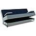 Divano Letto Jordi, Divano Letto A 3 Posti Con Piedini In Metallo Nero, Sofà Da Soggiorno In Tessuto Imbottito Con Apertura Click-clack, 190x87h97 Cm, Grigio E Blu - Foto miniatura 3