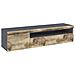 Mobile Porta Tv Claudio, Credenza Bassa Da Soggiorno, Base Porta Tv, 100% Made In Italy, Cm 150x40h37, Ardesia E Acero - Foto miniatura 2