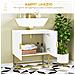 Mobile Bagno Sottolavabo Con Armadietto 2 Ante In Legno E Acciaio, 60x30x65cm, Bianco E Oro - Foto miniatura 4