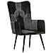 Lusso Casadino -  Poltrona Wingback Nera E Grigia In Vera Pelle - Foto miniatura 1