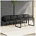Lusso Casadino -  Set Divani Da Giardino 5 Pz Con Cuscini In Alluminio Antracite - Foto miniatura 8