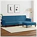 Divano Letto 2 Posti con Poggiapiedi Blu in Velluto - Foto miniatura 2