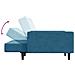 Divano Letto 2 Posti con Poggiapiedi Blu in Velluto - Foto miniatura 6
