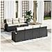 Set di Sofà da Giardino 8 Pezzi con Cuscini Nero Polyrattan Acacia, Sofà da Giardino per 2 Persone con Spazio di Archiviazione e Cuscini Nero Polyrattan - Foto miniatura 2