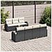 Set di Sofà da Giardino 8 Pezzi con Cuscini Nero Polyrattan Acacia, Sofà da Giardino per 2 Persone con Spazio di Archiviazione e Cuscini Nero Polyrattan - Foto miniatura 3
