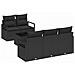 Set Divano da Giardino  6 Pezzi con Cuscini Nero Polyrattan, Divano da Giardino  2 Posti con Spazio di Stoccaggio e Cuscini Nero Polyrattan - Foto miniatura 1
