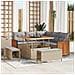 Set divano giardino  - 8 pezzi con cuscini beige in polyrattan acacia, Divano giardino a 2 posti  con cuscini beige in polyrattan, Set pranzo giardino - 3 pezzi con cuscini beige in polyrattan acacia - Foto miniatura 2