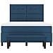 Letto Box Spring con Materasso e Panchina Blu 140x200 cm Tessuto - Foto miniatura 9