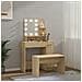 Set Tavolo da Toeletta con LED Rovere Sonoma Legno Multistrato - Foto miniatura 4