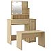 Set Tavolo da Toeletta con LED Rovere Sonoma Legno Multistrato - Foto miniatura 6