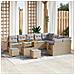 Set Divano da Giardino con cuscino 12 pcs Beige Poly Rattan - Foto miniatura 2
