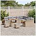 Set Divano da Giardino con cuscino 12 pcs Beige Poly Rattan - Foto miniatura 3
