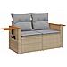 Set Divano da Giardino con cuscino 12 pcs Beige Poly Rattan - Foto miniatura 6