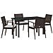 Set da Pranzo per Giardino 5 pcs Marrone Poly Rattan - Foto miniatura 1