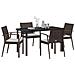 Set da Pranzo per Giardino 5 pcs Marrone Poly Rattan - Foto miniatura 3