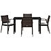 Set da Pranzo per Giardino 5 pcs Marrone Poly Rattan - Foto miniatura 7