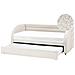 Letto Estraibile Bouclé Albiac 90 X 200 Cm Bianco - Foto miniatura 2