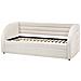 Letto Estraibile Bouclé Albiac 90 X 200 Cm Bianco - Foto miniatura 4
