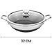 Wok 32 Cm Con Rivestimento A Nido D'ape E Coperchio Anti-graffio, Argento - Foto miniatura 4